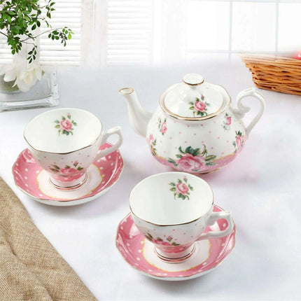 European Royal Gold-Trimmed Bone China Tea and Coffee Set - Opulent Afternoon Tea Collection - Très Elite