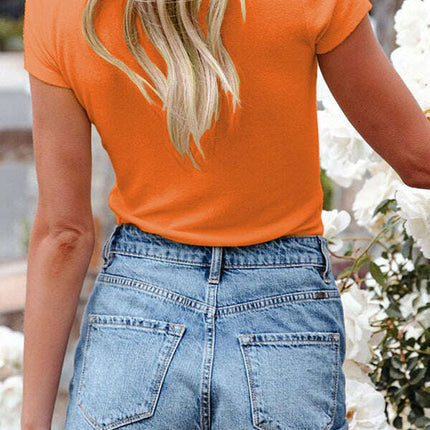 European and American women's sexy V-neck top T-blood short-sleeved women's - Très Elite