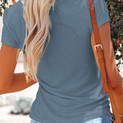 European and American women's sexy V-neck top T-blood short-sleeved women's - Très Elite