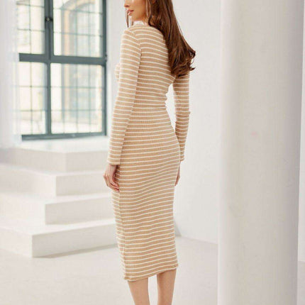 Eva Striped Knit Midi Dress: The Ideal Blend of Fashion and Ease - Très Elite
