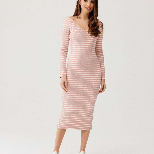 Eva Striped Knit Midi Dress: The Ideal Blend of Fashion and Ease