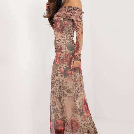 Evening Dress Model 202389 With Delicate Floral Pattern - Très Elite