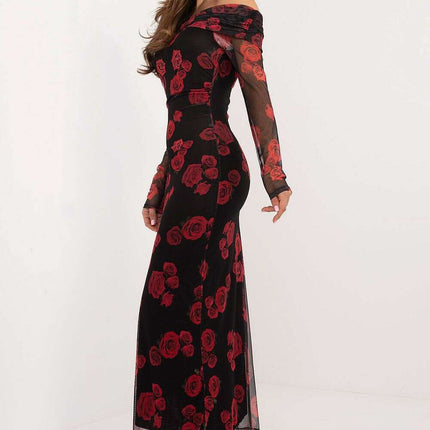 Evening Dress Model 202389 With Delicate Floral Pattern - Très Elite