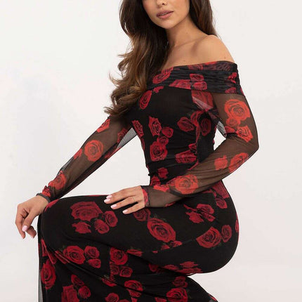 Evening Dress Model 202389 With Delicate Floral Pattern - Très Elite