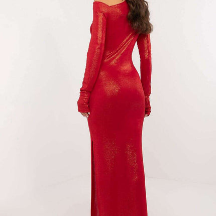 Evening Dress Model 203297 Beige Maxi Pencil Silhouette - Très Elite