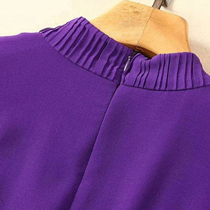 Evening Dress with Lantern Sleeves and Stand Collar for Women