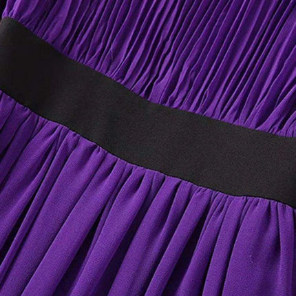 Evening Dress with Lantern Sleeves and Stand Collar for Women