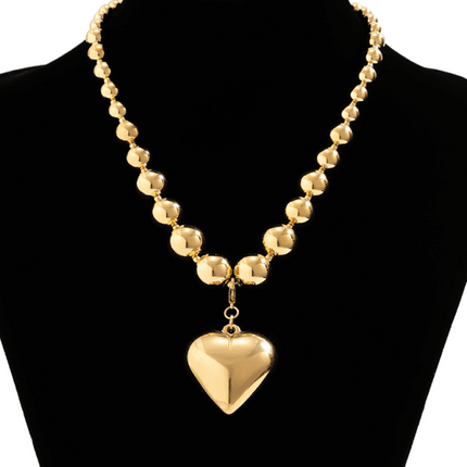 Exaggerated round punk collarbone chain Geometric beads Beaded necklace - Très Elite