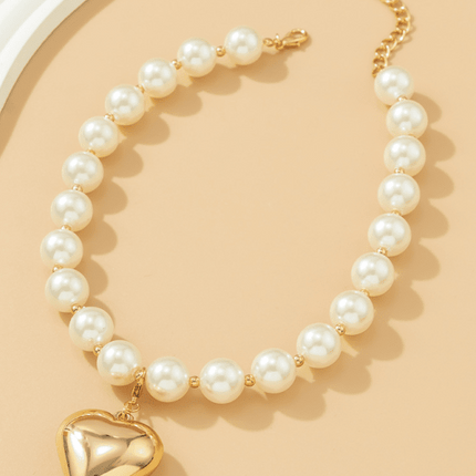 Exaggerated round punk collarbone chain Geometric beads Beaded necklace - Très Elite