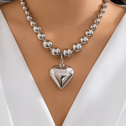 Exaggerated round punk collarbone chain Geometric beads Beaded necklace- Très Elite- Très Elite