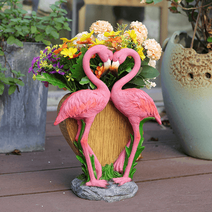 Exotic Flamingo Resin Garden Planter - Tropical Oasis Accent Piece