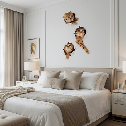 Exquisite 3D Cat Wall Decor Stickers: Elevate Your Home Aesthetics - Très Elite