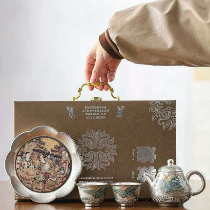 Exquisite Authentic Gilded Porcelain Mug Silver Tea Set – The Ultimate Gift for Special Occasions - Très Elite