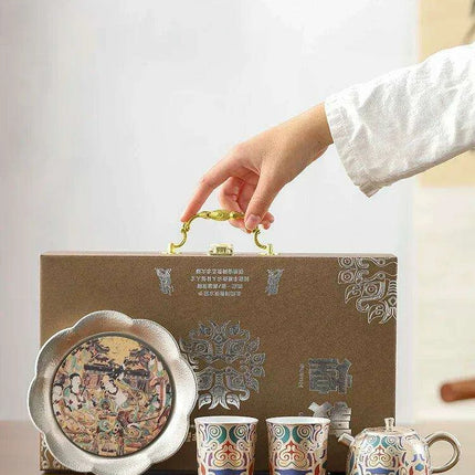 Exquisite Authentic Gilded Porcelain Mug Silver Tea Set – The Ultimate Gift for Special Occasions - Très Elite