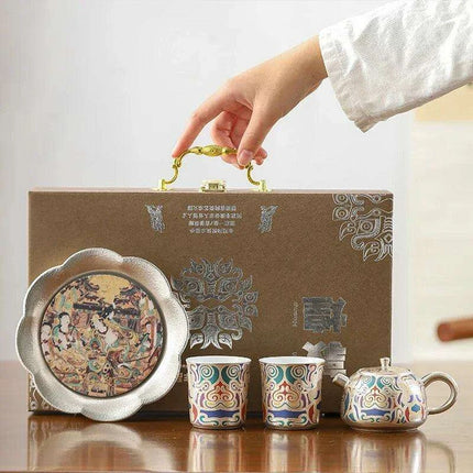 Exquisite Authentic Gilded Porcelain Mug Silver Tea Set – The Ultimate Gift for Special Occasions - Très Elite