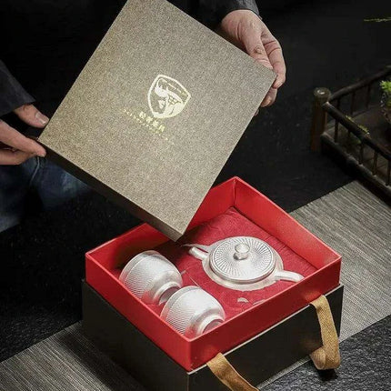 Exquisite Authentic Gilded Porcelain Mug Silver Tea Set – The Ultimate Gift for Special Occasions - Très Elite