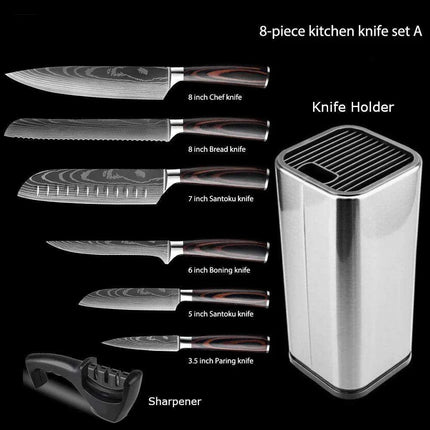 Exquisite Damascus Steel Chef Knife Collection - 1-10Pcs Japanese Santoku and Utility Knives for Culinary Excellence..