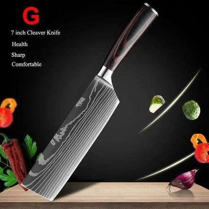 Exquisite Damascus Steel Chef Knife Collection - 1-10Pcs Japanese Santoku and Utility Knives for Culinary Excellence..