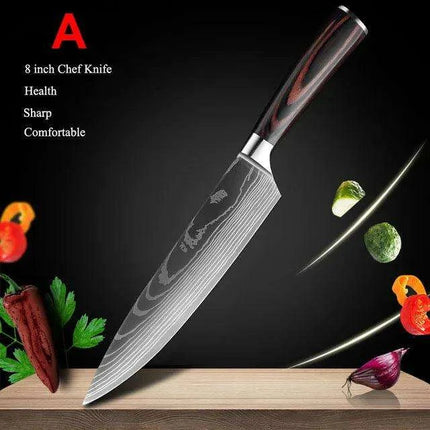 Exquisite Damascus Steel Chef Knife Collection - 1-10Pcs Japanese Santoku and Utility Knives for Culinary Excellence..