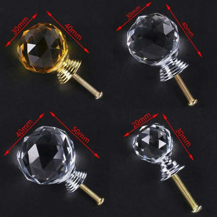 Exquisite Diamond-Cut Crystal Glass Cabinet Knobs for a Stylish Home Upgrade - Très Elite
