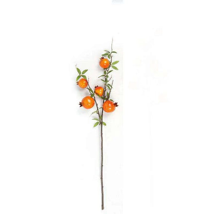 Exquisite Faux Pomegranate Floral Branch for Year-Round Home Elegance - Très Elite