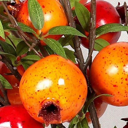 Exquisite Faux Pomegranate Floral Branch for Year-Round Home Elegance - Très Elite