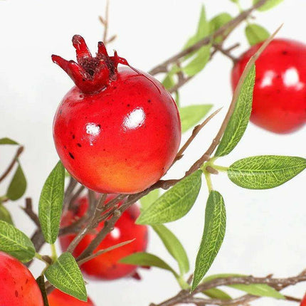 Exquisite Faux Pomegranate Floral Branch for Year-Round Home Elegance - Très Elite