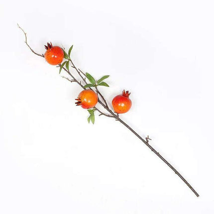 Exquisite Faux Pomegranate Floral Branch for Year-Round Home Elegance - Très Elite