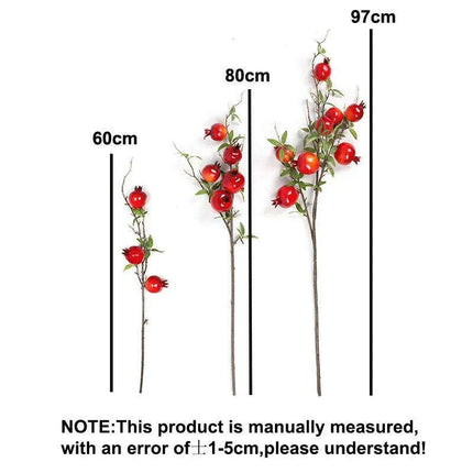 Exquisite Faux Pomegranate Floral Branch for Year-Round Home Elegance - Très Elite