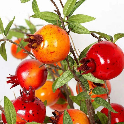 Exquisite Faux Pomegranate Floral Branch for Year-Round Home Elegance - Très Elite