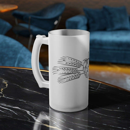 Exquisite Frosted Glass Beer Mug - 16oz Premium Stein for the Discerning Connoisseur - Très Elite