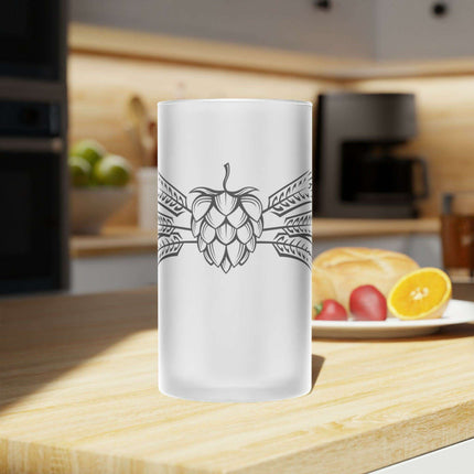 Exquisite Frosted Glass Beer Mug - 16oz Premium Stein for the Discerning Connoisseur - Très Elite