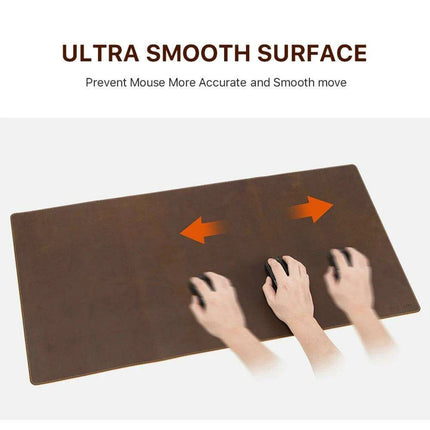 Exquisite Genuine Cowhide Leather Extra-Large Mouse Pad - Elegant Desk Mat for Gamers & Professionals - Très Elite