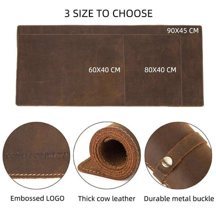Exquisite Genuine Cowhide Leather Extra-Large Mouse Pad - Elegant Desk Mat for Gamers & Professionals - Très Elite
