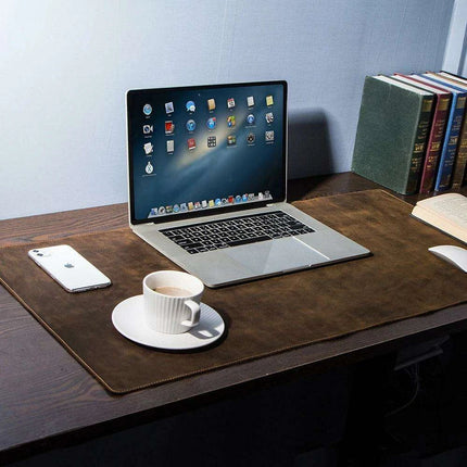 Exquisite Genuine Cowhide Leather Extra-Large Mouse Pad - Elegant Desk Mat for Gamers & Professionals - Très Elite