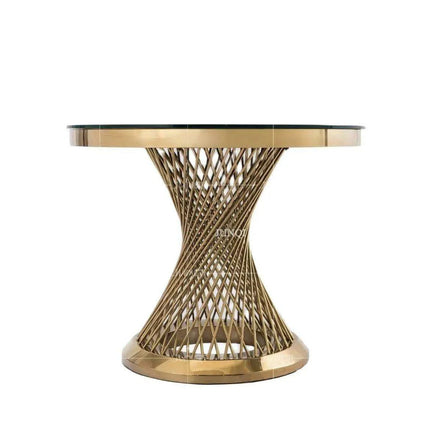 Exquisite Golden Outdoor Wedding Table Ensemble with Stylish Stainless Steel Cake Stand- Très Elite- Très Elite