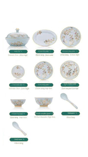 Exquisite Green Porcelain Chinese Dining Set - Ideal for Entertaining and Gifting - Très Elite