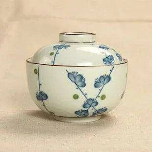 Exquisite Hand-Painted Japanese Porcelain Stew Bowl Set with Lids - Très Elite