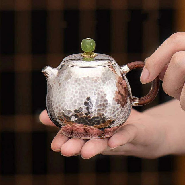 Exquisite Handcrafted Silver Dragon Egg Teapot - Très Elite