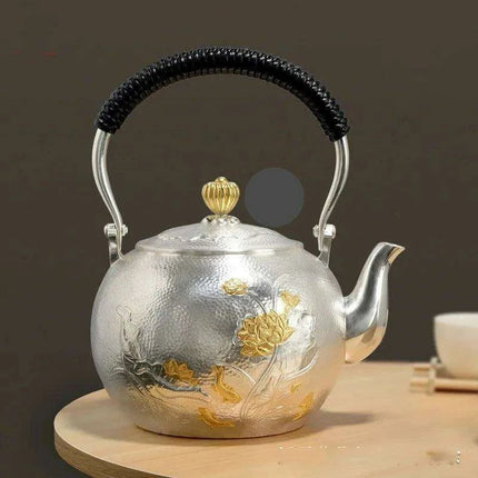 Exquisite Handcrafted Silver Kung Fu Tea Set - Très Elite