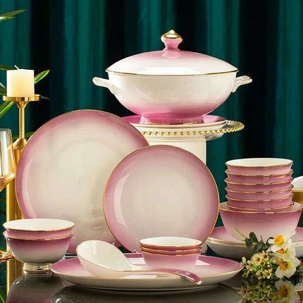 Exquisite Jingdezhen Bone Porcelain Dining Set: Sophisticated Tableware for Upscale Dining Events - Très Elite