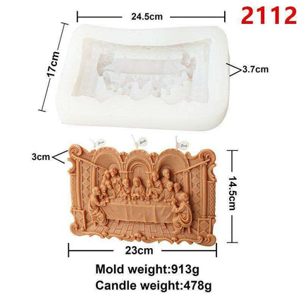 Exquisite Last Supper Candle Silicone Mold Set for Artistic Creations - Très Elite