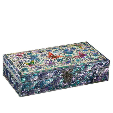 Exquisite Mother of Pearl Butterfly Keepsake Box with Elegant Lid - Très Elite