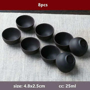 Exquisite Portable 8-Piece Handmade Yixing Purple Clay Teacup Set for Tea Lovers - Très Elite