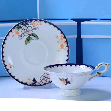 Exquisite Royal Bone China Tea and Coffee Set with 24K Gold Trim - Luxurious Elegant Drinkware Collection..