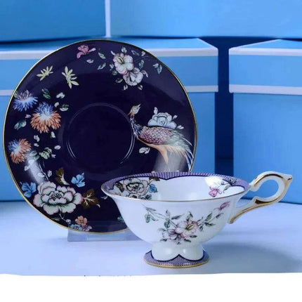 Exquisite Royal Bone China Tea and Coffee Set with 24K Gold Trim - Luxurious Elegant Drinkware Collection..