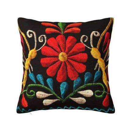 Exquisite Velvet Cushion Covers Featuring Mexican Butterfly and Floral Embroidery for Stylish Home Decor - Très Elite