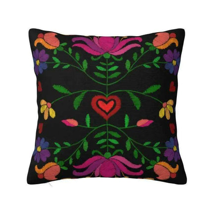 Exquisite Velvet Cushion Covers Featuring Mexican Butterfly and Floral Embroidery for Stylish Home Decor - Très Elite
