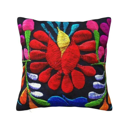 Exquisite Velvet Cushion Covers Featuring Mexican Butterfly and Floral Embroidery for Stylish Home Decor - Très Elite