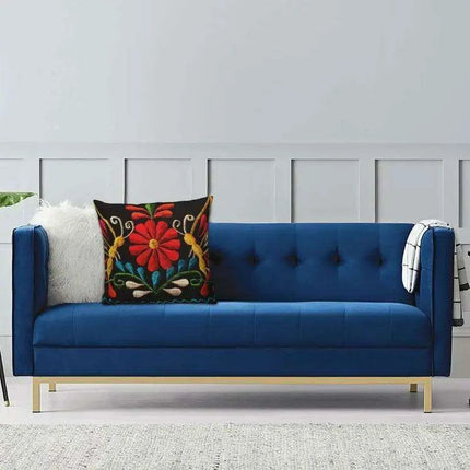 Exquisite Velvet Cushion Covers Featuring Mexican Butterfly and Floral Embroidery for Stylish Home Decor - Très Elite